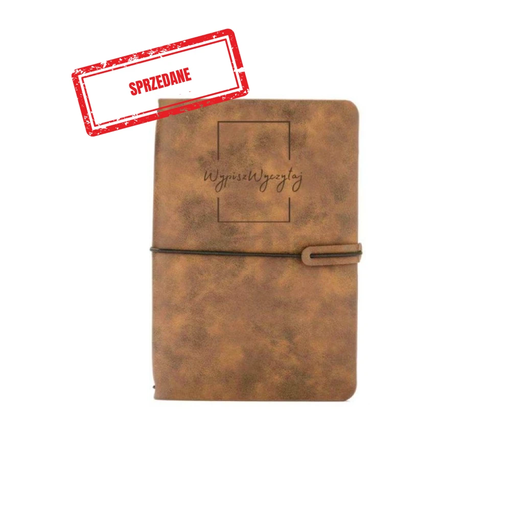Stylowy notes retro A5 z grawerowanym logo „Wypisz Wyczytaj”. Idealny do pisania ręcznego, journalingu i codziennych zapisków.